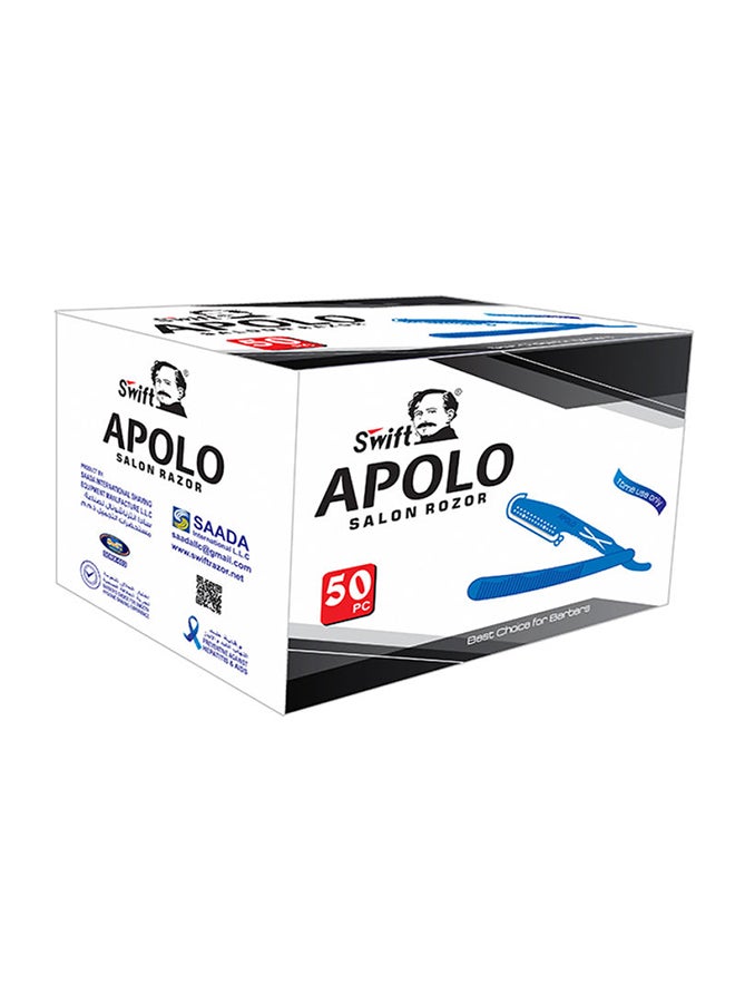 Swift 50-Piece Disposable Saloon Razor Blue  - Image 3