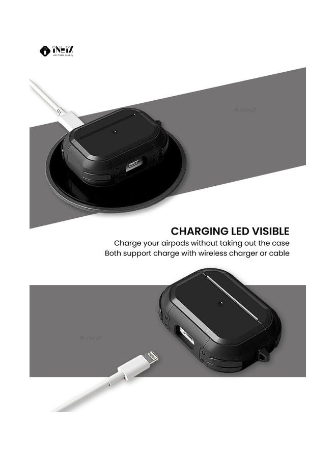 إينيكس حافظة حماية مزودة بحامل حلقي لسماعة أبل آيربودز برو أسود - Image 2