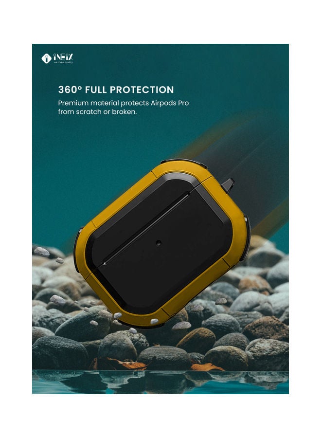 INEIX Protective Case With Ring Holder For Apple AirPods Pro Yellow/Black  - Image 5
