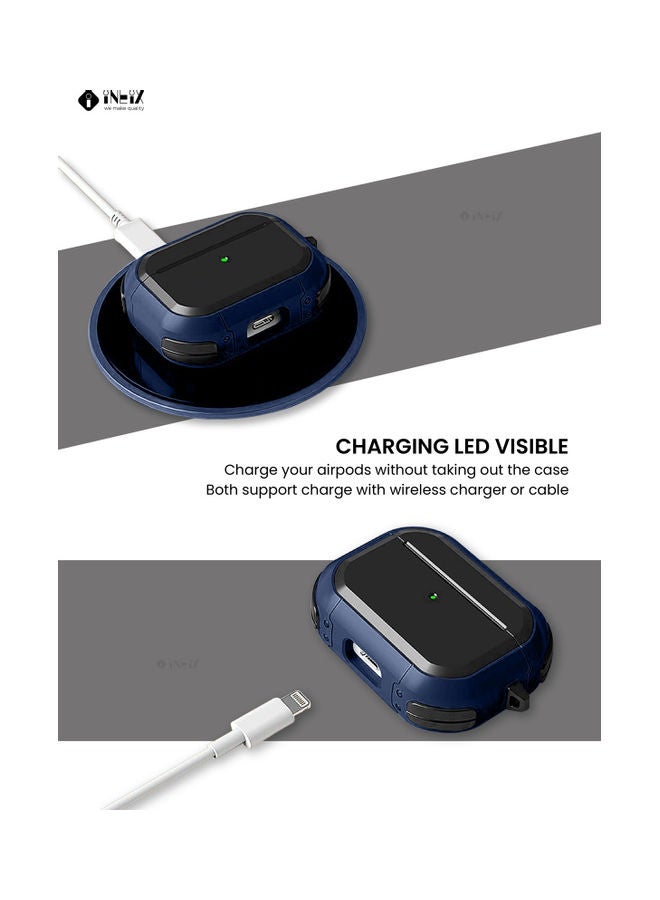 INEIX Protective Case With Ring Holder For Apple AirPods Pro Blue/Black - Image 2