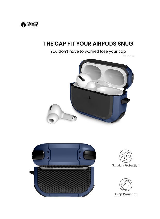 INEIX Protective Case With Ring Holder For Apple AirPods Pro Blue/Black - Image 3