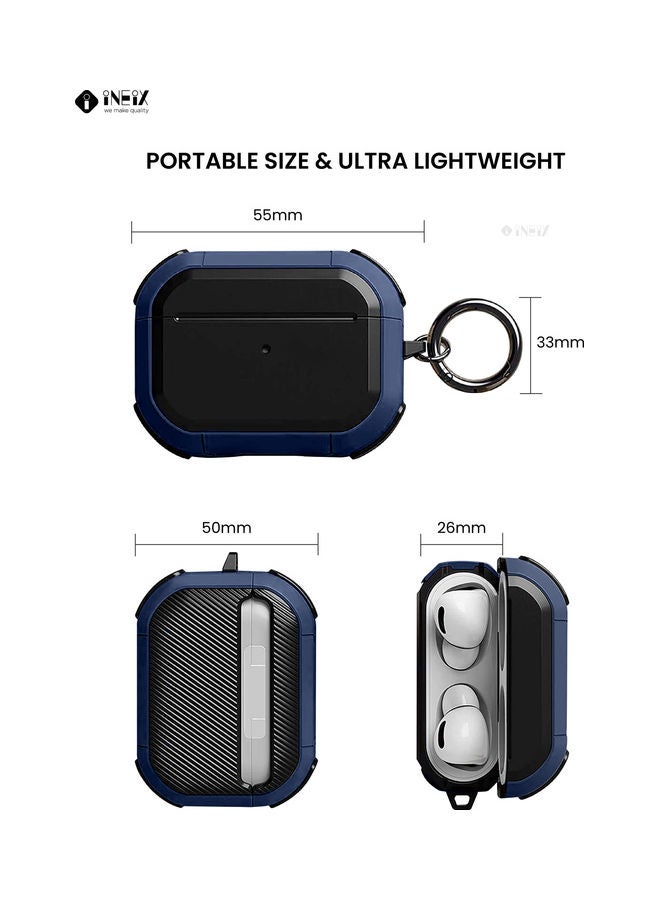 INEIX Protective Case With Ring Holder For Apple AirPods Pro Blue/Black - Image 4