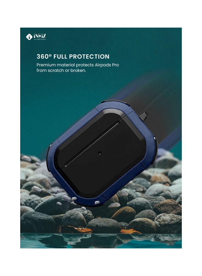 INEIX Protective Case With Ring Holder For Apple AirPods Pro Blue/Black - Image 5