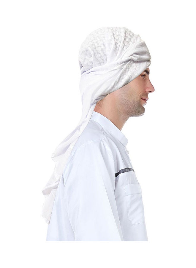 وشاح رأس مصنوع يدوياً من البوليستر أبيض  - Image 1
