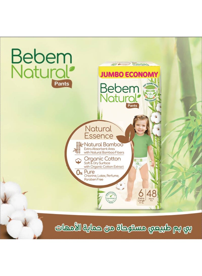 Bebem - 48-Piece Extra Large Natural Pants Diaper Size 6 Jumbo 15+ KG - Image 1