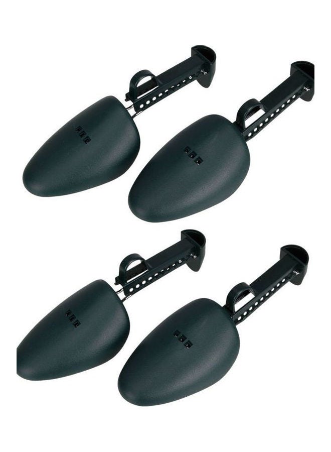 4-Piece Plastic Shoe Tree Adjustable Stretcher Set Blue/Black 