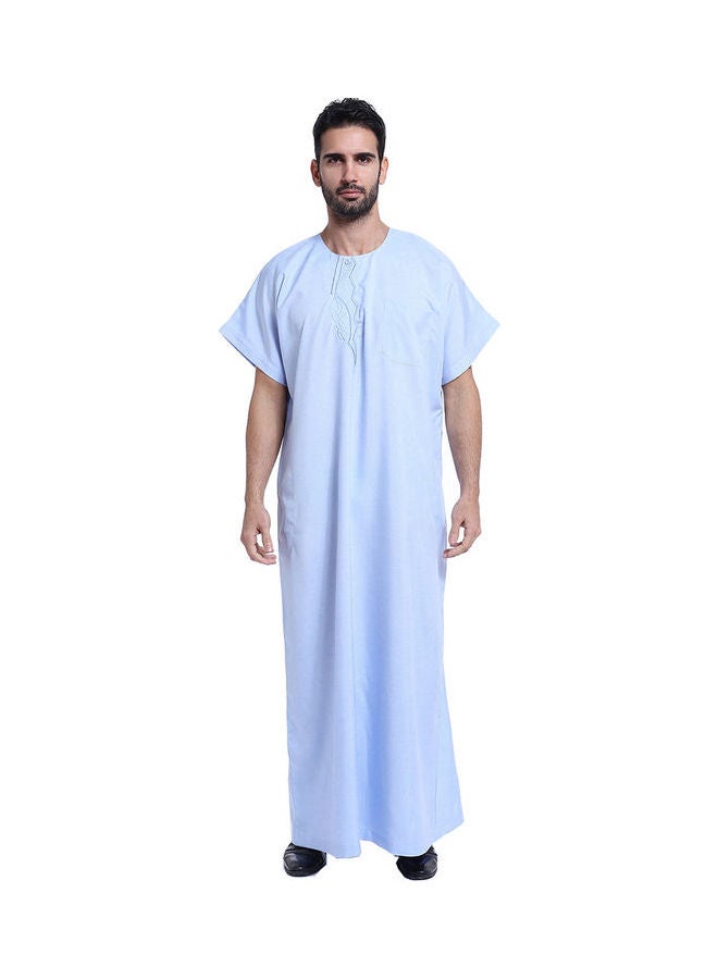 قفطان كاجوال بأكمام قصيرة أزرق - Image 1