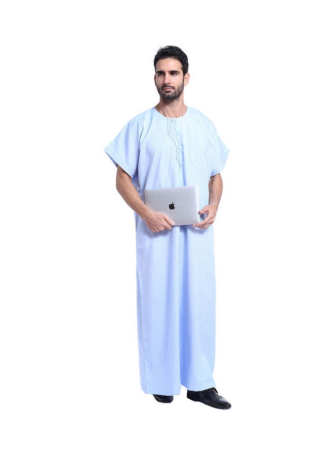 قفطان كاجوال بأكمام قصيرة أزرق - Image 3