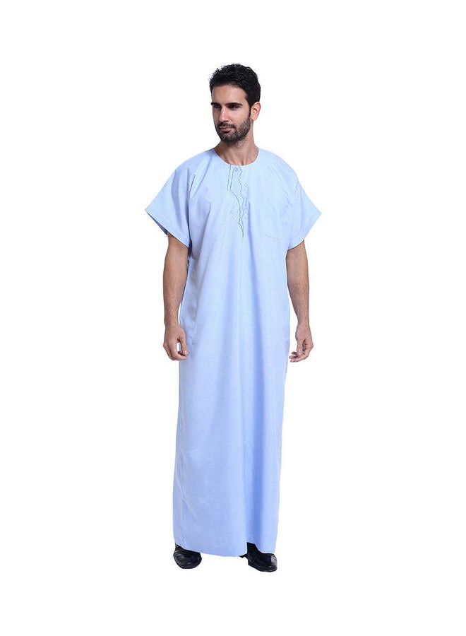 قفطان كاجوال بأكمام قصيرة أزرق - Image 4