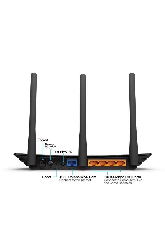 TP-LINK - TL-WR940N Wireless N Router 450 Mbps Black - Image 1