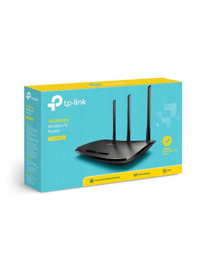 TP-LINK - TL-WR940N Wireless N Router 450 Mbps Black - Image 1