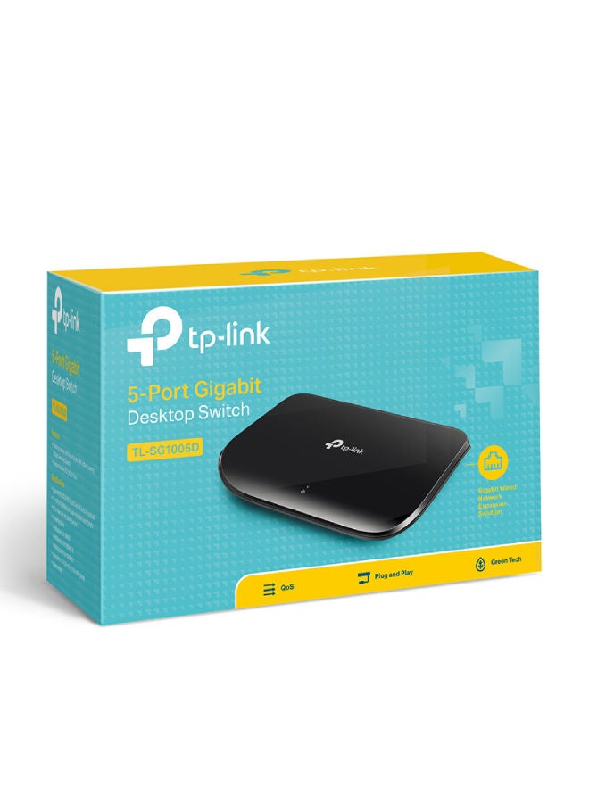 TP-LINK - TL-SG1005D 5 Port Gigabit EThernet Network Switch, Plug And Play, Desktop or Wall-Mount, Plastic Case Splitter, Fanless, Traffic Optimization, Unmanaged Multicolour - Image 1