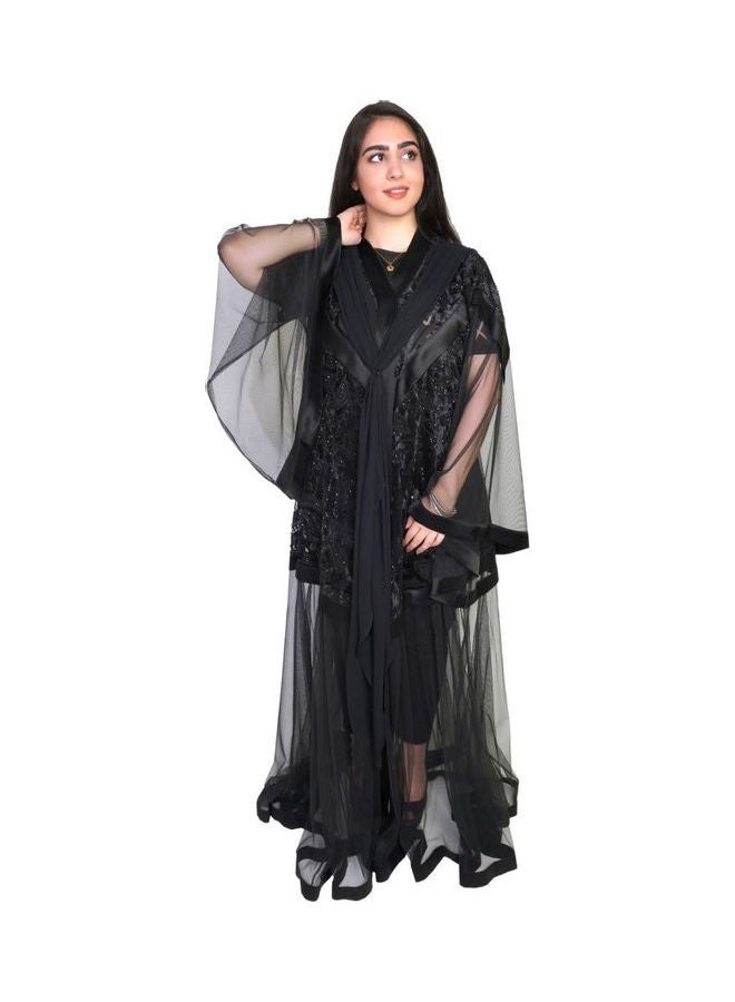 عباية كاجوال مريحة وعصرية أسود  - Image 1
