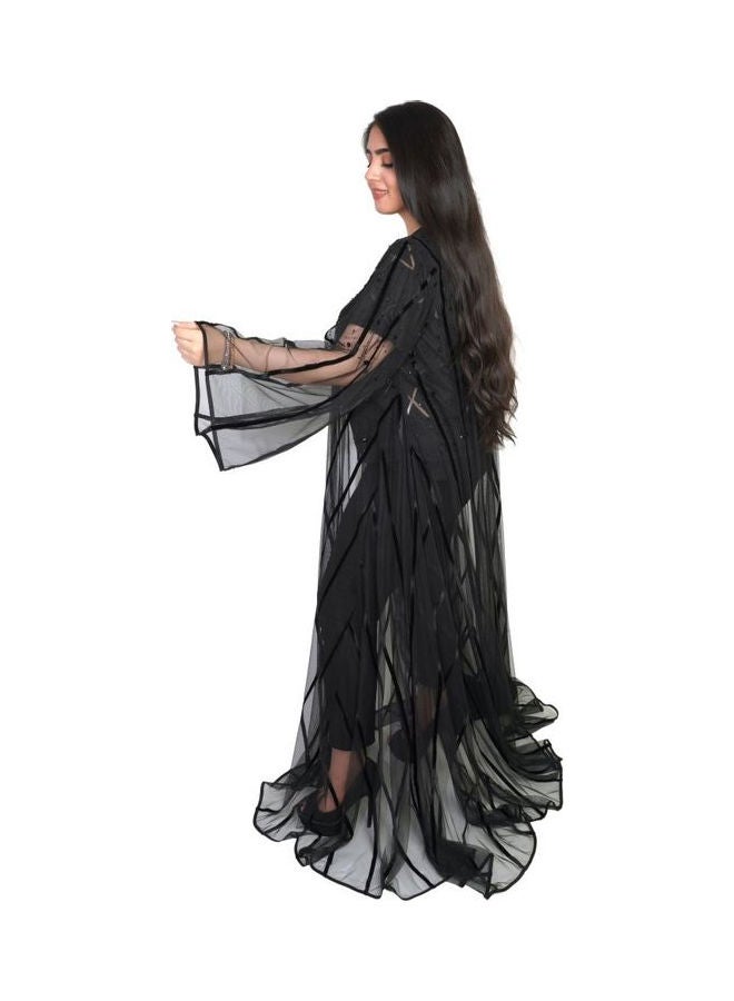 Modern Stylish Abaya Black - Image 3