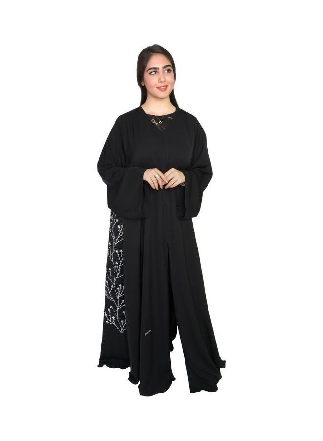 عباية سادة مطرزة أسود - Image 1