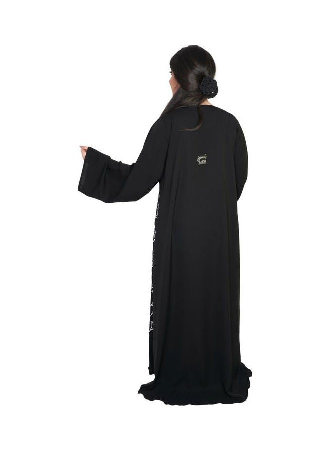 عباية سادة مطرزة أسود - Image 3