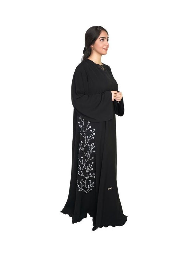 عباية سادة مطرزة أسود - Image 2