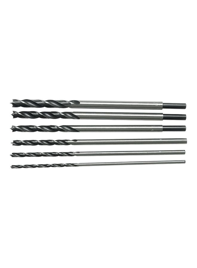 Sparta 6 Piece Cylindrical Shank Wood Drill Set Silver 