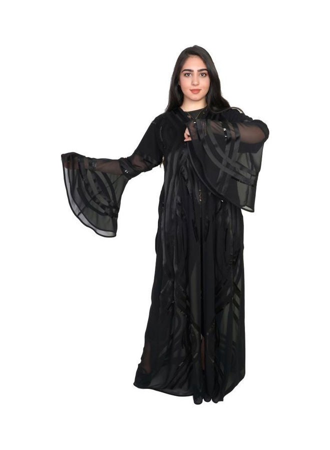 عباية كاجوال مريحة وعصرية أسود  - Image 1