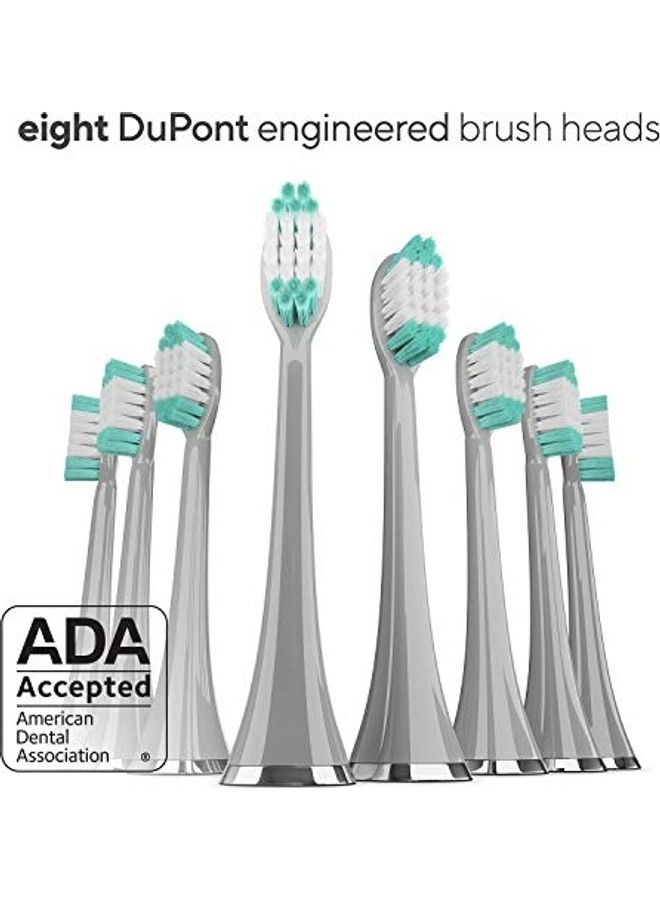 Aquasonic Ultra Sonic Whitening Toothbrush Set with 8 Brush Heads and Case Grey - Image 3