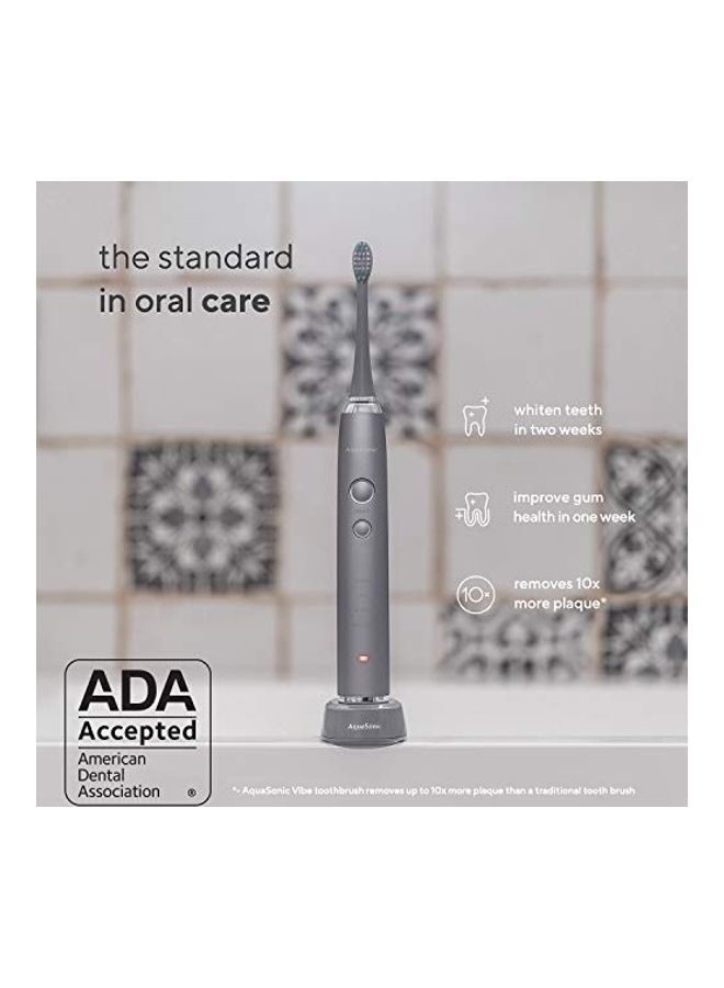 Aquasonic Ultra Sonic Whitening Toothbrush Set with 8 Brush Heads and Case Grey - Image 5