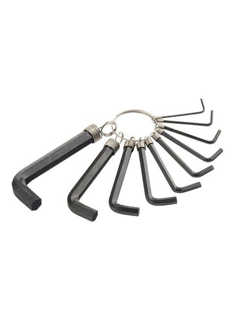 10-Piece Inbus Wrench Hex Set Black 1.5-10mm