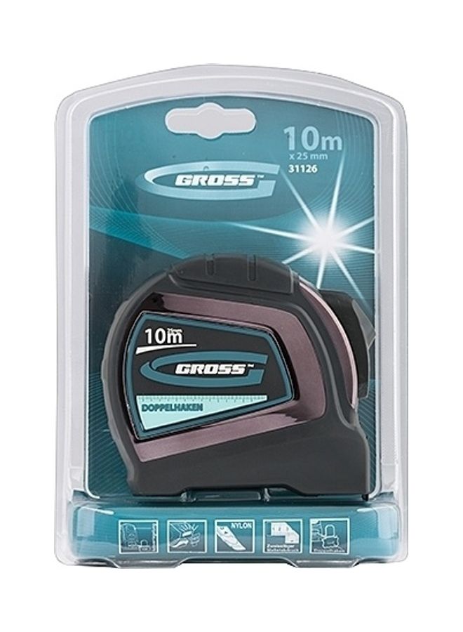 Automatic Double Sided Hook Measuring Tape Multicolour 10x0.025meter