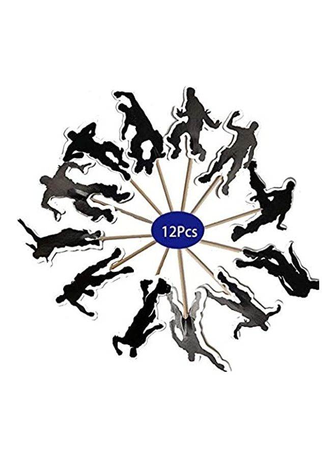 12-Piece Dance Floss Cupcake Topper Black - Image 2