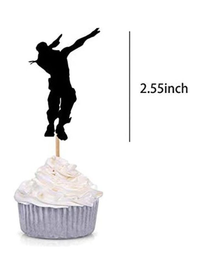 12-Piece Dance Floss Cupcake Topper Black - Image 3