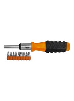 Sparta 9-Piece Spiral Ratchet Screwdriver Bit Set Black/Silver/Orange 