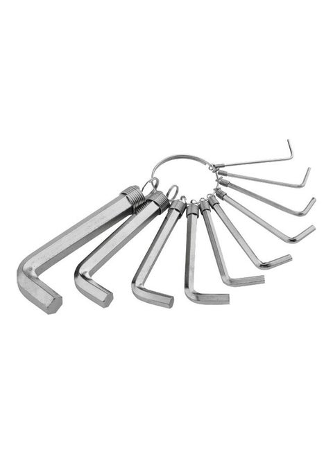 10-Piece Inbus Wrench Ring Set Black 1.5-10mm
