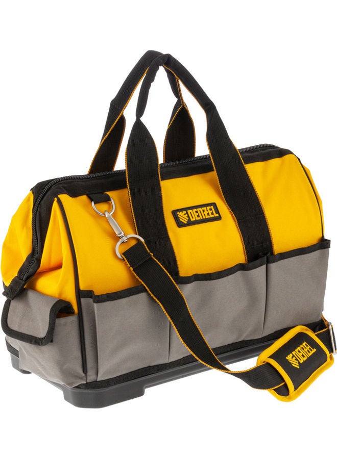 Tool Bag With Sturdy Bottom Plate And 21 Pockets Multicolour 16×9×12-3/8inch