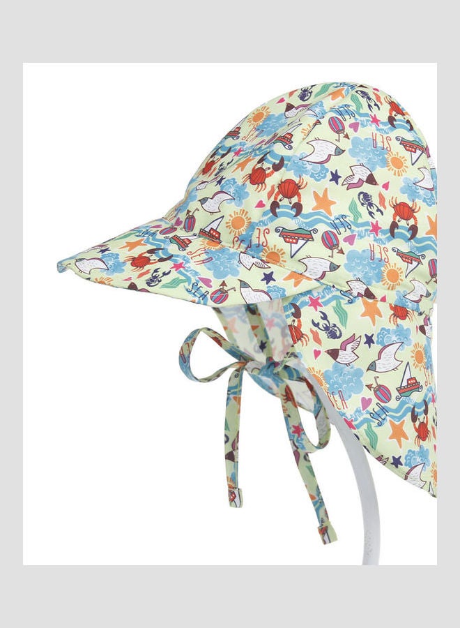 Printed Neck Protecting Sun Hat Multicolour - Image 2
