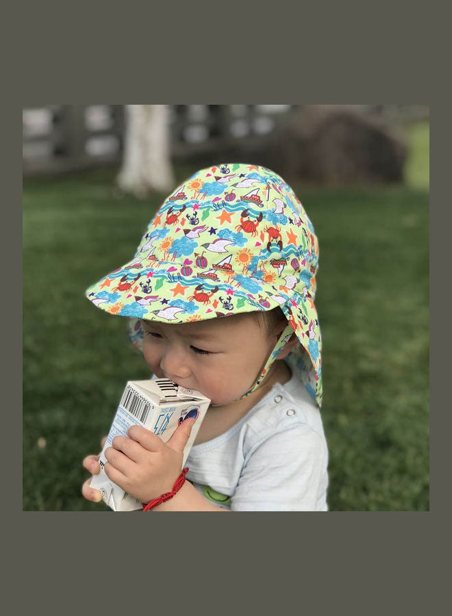 Printed Neck Protecting Sun Hat Multicolour - Image 3