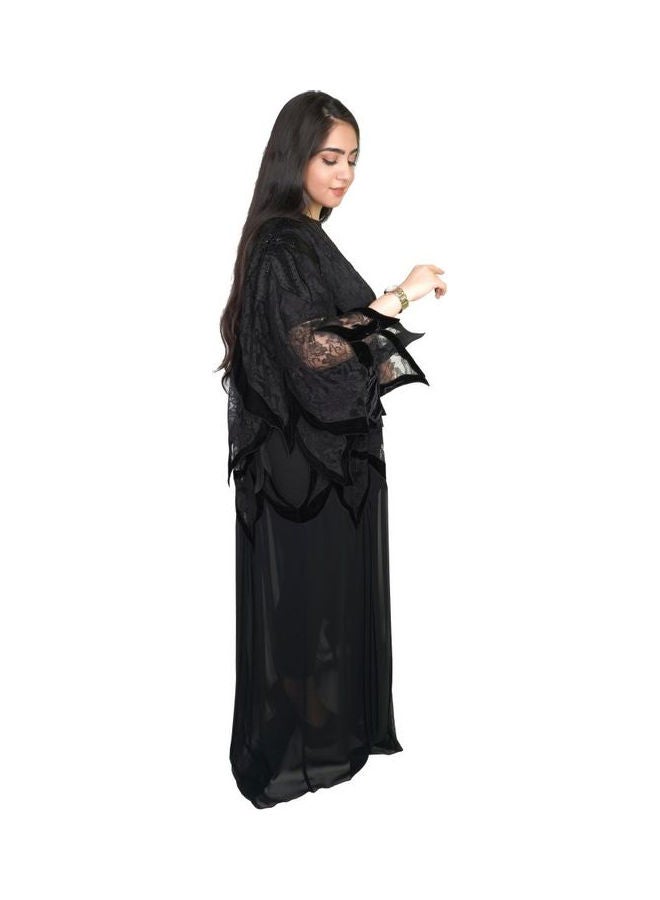 Modern Stylish Abaya Black - Image 3