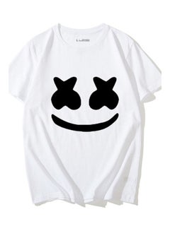 FORTNITE Dj Marshmello Fans 3D Printing T-Shirt White/Black  - Image 2