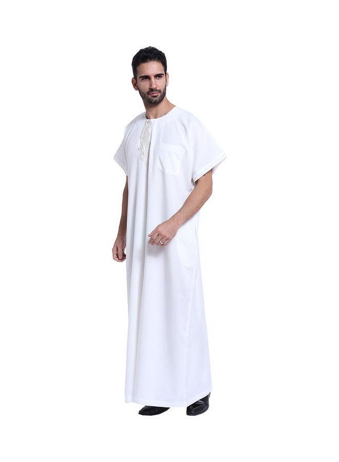 قفطان كاجوال بأكمام قصيرة أبيض - Image 2