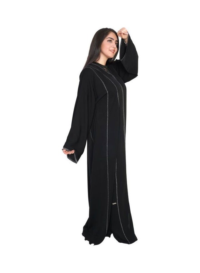 عباية عصرية أنيقة أسود - Image 3