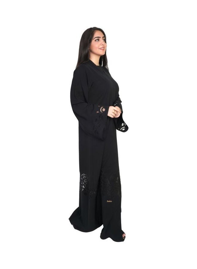 Stylish Comfortable Casual Abaya Black - Image 2