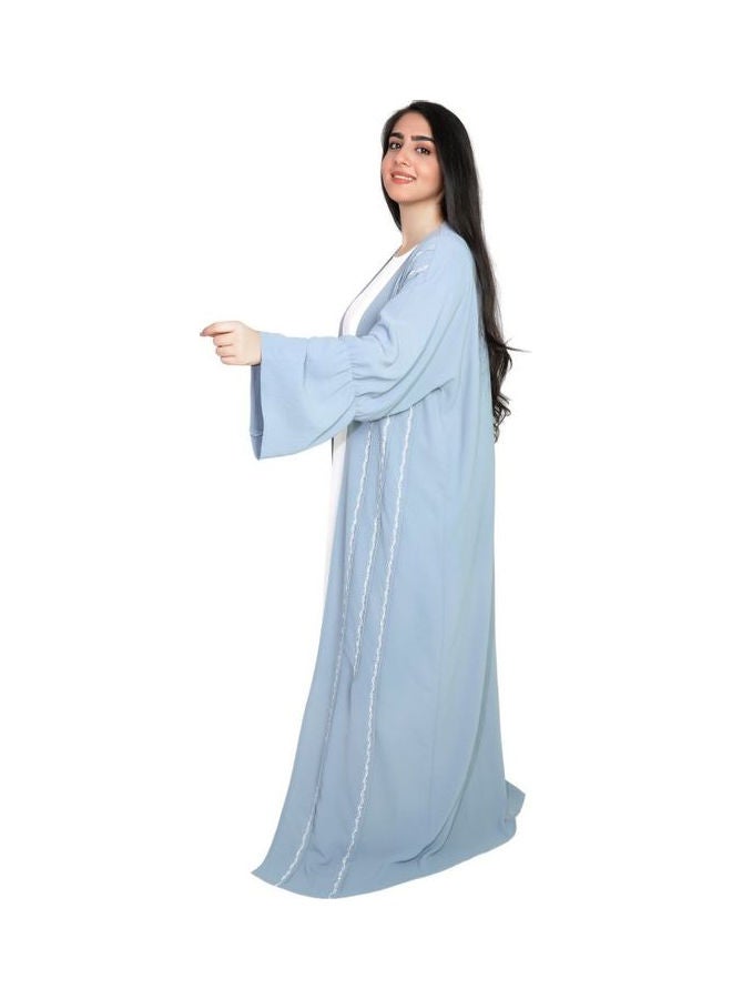 عباية عصرية أنيقة أزرق - Image 3