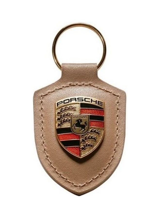 Porsche Logo Leather Key Chain