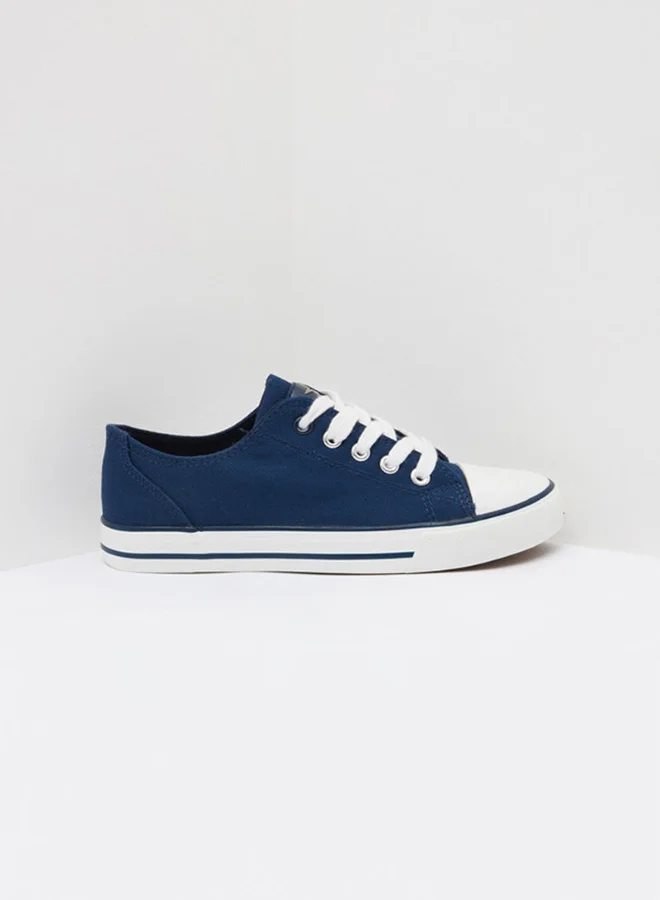 shoexpress Steve Lace-Up Low Top Sneakers Navy Blue/White