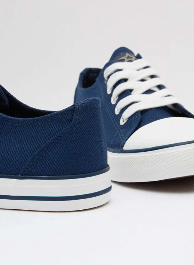 shoexpress Steve Lace-Up Low Top Sneakers Navy Blue/White