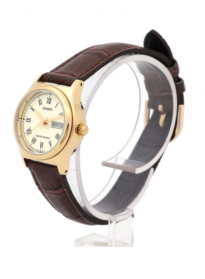 CASIO Men's Leather Quartz Analog Watch LTP-V006GL-9BUDF - Image 3