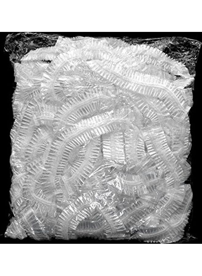 Generic - 100-Piece Disposable Shower Cap Set Clear/White 50cm - Image 1