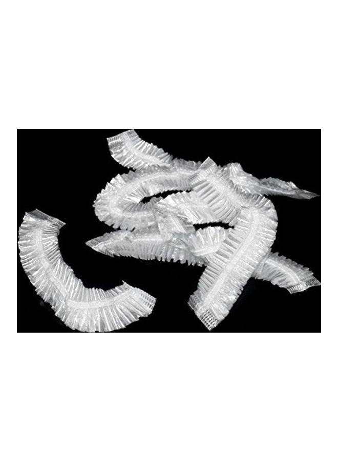 Generic - 100-Piece Disposable Shower Cap Set Clear/White 50cm - Image 1