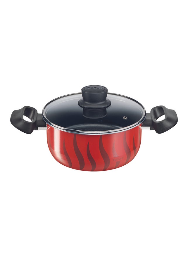 Tefal Tempo Flame 8Pcs Cooking Pots And Pans Set, Aluminum Non-Stick Red/Black  - Image 2