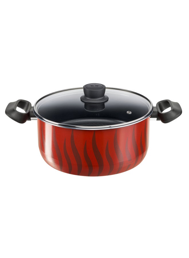Tefal Tempo Flame 8Pcs Cooking Pots And Pans Set, Aluminum Non-Stick Red/Black  - Image 4