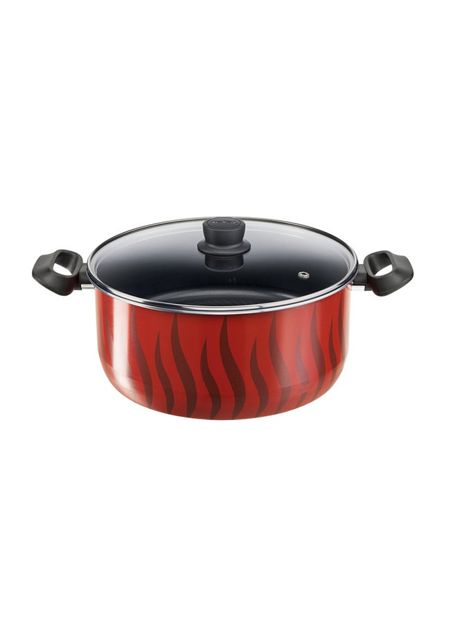 Tefal Tempo Flame 8Pcs Cooking Pots And Pans Set, Aluminum Non-Stick Red/Black  - Image 5