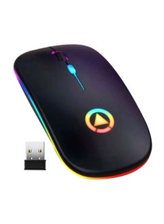Beauenty Wireless Rechargeable Gaming Mouse With USB Receiver Black/Yellow/Blue  - Image 1